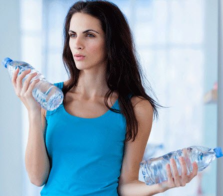 Bicep Curls using Water Bottles