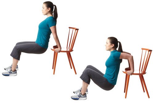 Tricep dips using chair