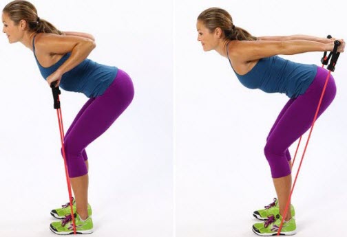 Bent-Over Row with resistance bands