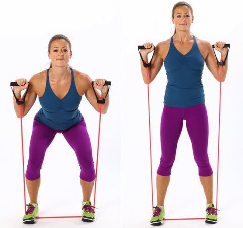 resistance band Front Squat