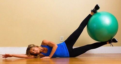 Stability Ball Leg Lifts